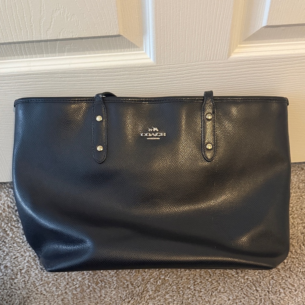 Coach Black Pebbled Leather Tote
